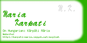 maria karpati business card