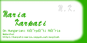 maria karpati business card